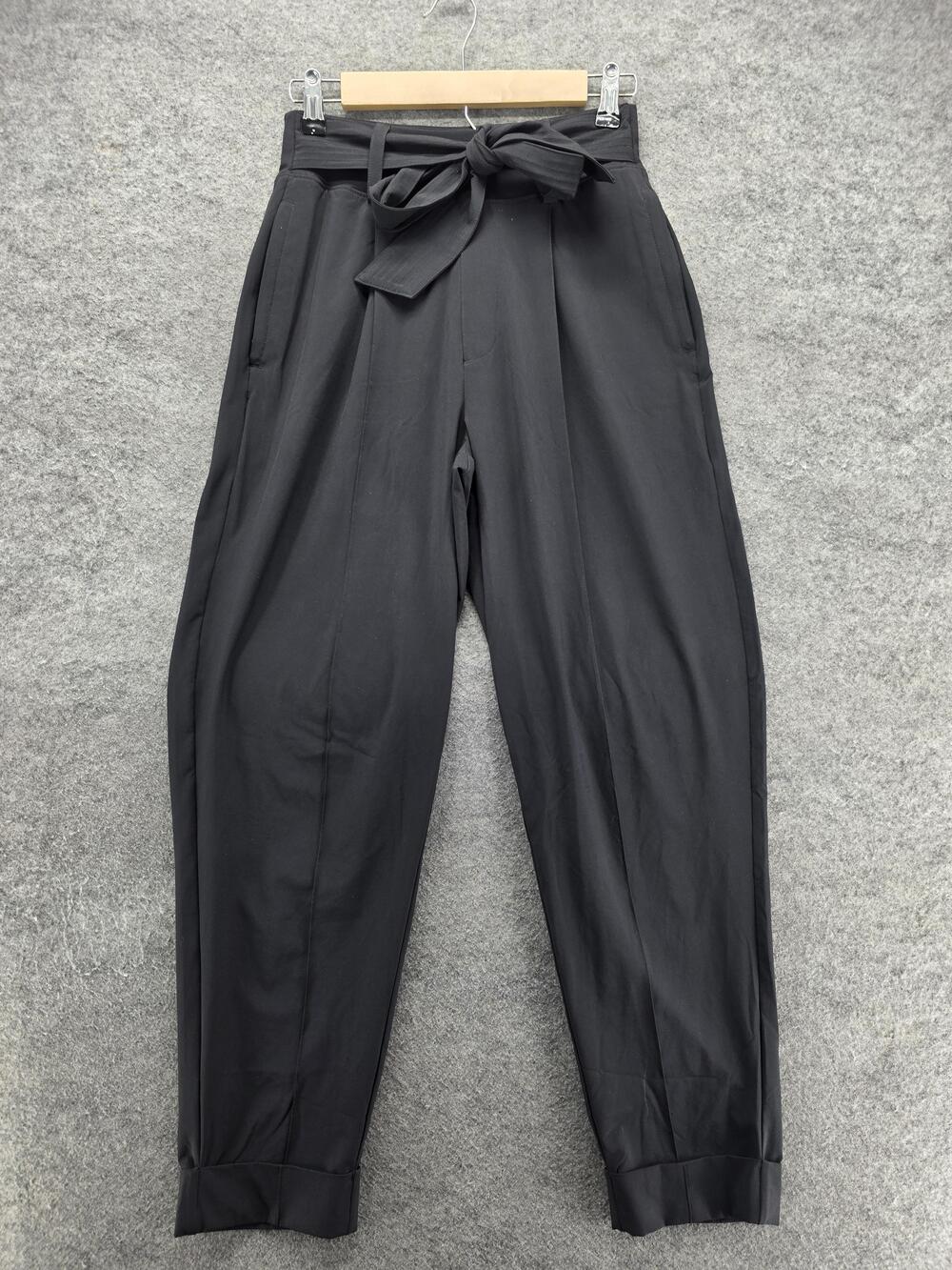 Athleta Pants Womens 2 Black Cardiff Jogger Pleated Belted Pull On 28 In